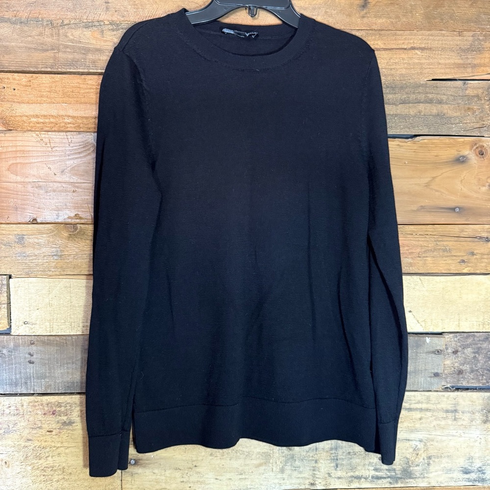 Katherine Barclay Ladies' Extra‎ Fine Merino Wool Sweater (BLACK) Small